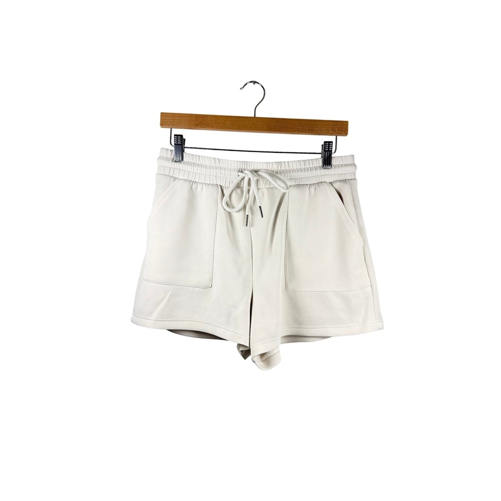 Always You Cream High Waisted Lounge Drawstring Shorts Large Cozy Athleisure